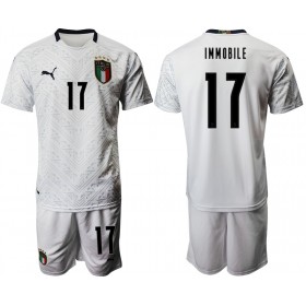 Camisolas de Futebol Itália Ciro Immobile 17 Criança Equipamento Alternativa Euro 2020 Manga Curta